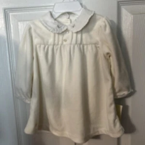 Ralph Lauren IG LS Ivory Dress,Peter Pan Collar With Embroidered 6m - Picture 1 of 4