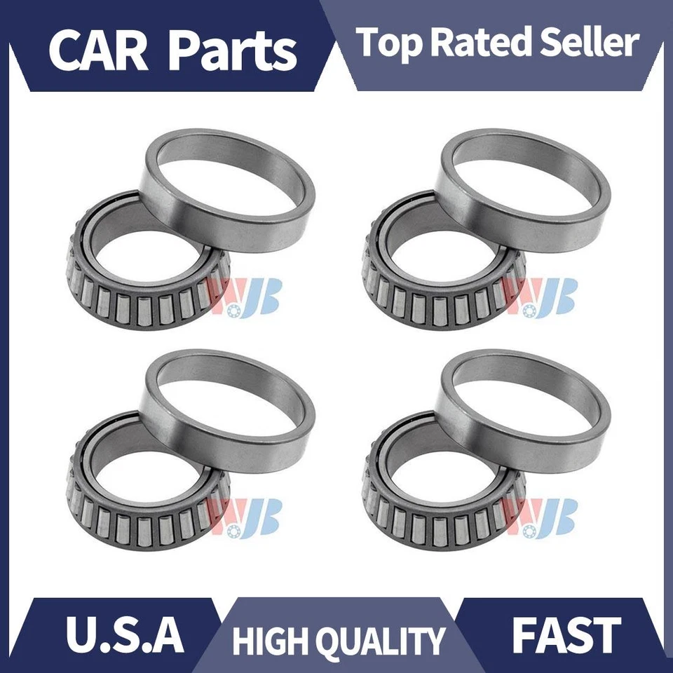 4x WJB Front Inner Front Outer Wheel Bearing and Race Set For Ford 1990 1997 - Image 1 of 3