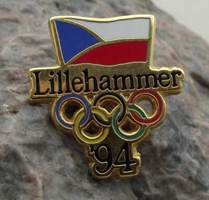 1994 Lillehammer Winter Olympic Games Official Czechoslovakia Team Pin Badge - Picture 1 of 2