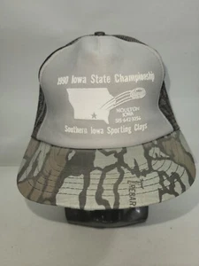 VTG Rare 1990 Southern Iowa State Championship Sporting Clays Treebark Camo Hat - Picture 1 of 9