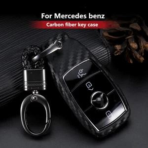 Car Key Case Cover Carbon Fiber Look For Mercedes-Benz E-Class E43 C257W213 S213 - Bild 1 von 6