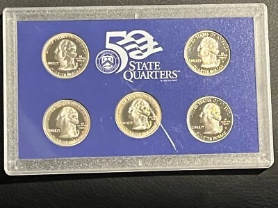 2000 S US Mint Clad Quarter Proof Set 50-State Quarters - 5 Coins - OGP - Image 1 of 4