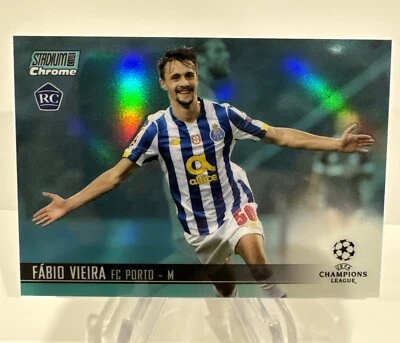 2020-21 Topps Stadium Club Chrome UCL Aqua Refractor /199 Fabio Vieira Rookie RC - Image 1 of 2
