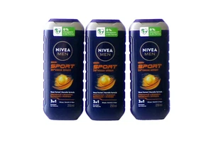 3x 250ml Nivea Men Sport 24h Fresh Pflegedusche Körper Gesicht & Haar Pflege - Bild 1 von 3