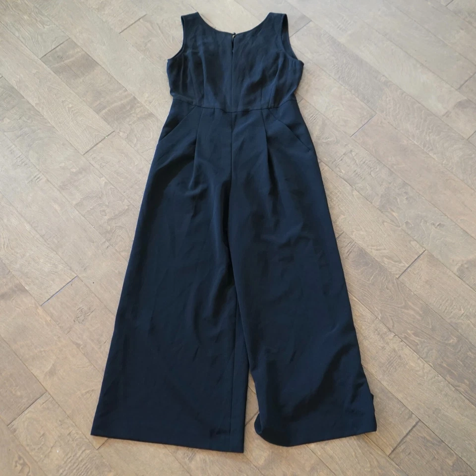 Mono LAFAYATTE 148 New York Talla 8 Negro Pierna Ancha Cuello en V Sin Mangas Pierna Envolvente Foto 1 de 4