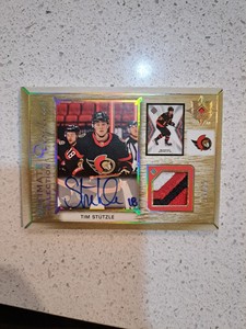 2021-22 UD ULTIMATE COLLECTION DISPLAYS TIM STÜTZLE AUTOGRAPH PATCH GOLD #3/25