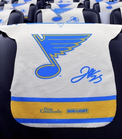 St Louis Blues 2022 Playoff Rally Towel Second Round Game 3 Kyrou Cover