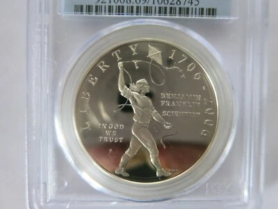 2006 FRANKLIN - SCIENTIST COMMEMORATIVE $1 PCGS PR69 ULTRA CAMEO - Image 1 of 4