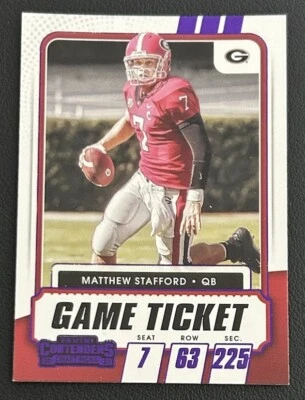 2021 Panini Contenders Draft Picks Game Ticket Purple #9 Matthew Stafford - Image 1 of 2