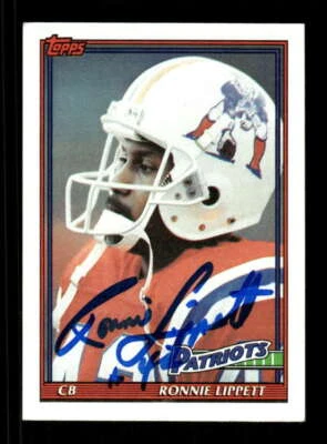 1991 Topps Football 622 Ronnie Lippett signed auto autograph  BXCP33 - Image 1 of 2