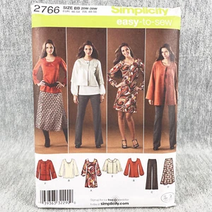Simplicity 2766 Talla Grande Túnica Vestido Chaqueta Pantalones Falda Mujer 20W 28W Patrón - Imagen 1 de 5