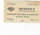 Vintage-Business Calling Card-Berner's Jewelry-Troy, New York-Birth Stone Calend