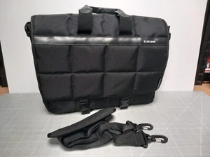Bolso para computadora portátil Samsung correa ajustable negro acolchado bolsillo oficina hombro - Imagen 1 de 15