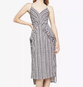 BCBGeneration Midikleid drapiert Taschen Surplice gestreift Damen Größe XXS - Bild 1 von 19