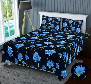 Sábana bajera hecha a mano Jaipuri algodón estampado tamaño king dos almohadas - Imagen 1 de 4