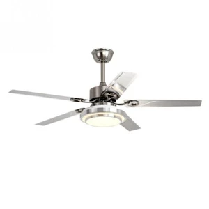 Ceiling Fan Light 42'' 5 Stainless Steel Blades LED Fan Lamp w/ Remote Control - Picture 1 of 16
