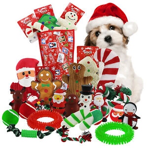 Dog Toys Christmas Xmas Bundle Squeaky Chew Bones Balls Treats Play Fetch Biting