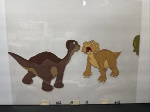 The Land Before Time 1988 Movie Art Animation Production Cel Littlefoot & Cera - Picture 1 of 6