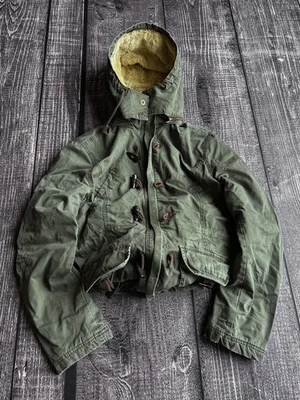 VTG Very Rare Streetwear Japanese Style Mohair Military FUR Cargo Jacket 90s Y2K - Image 1 of 4