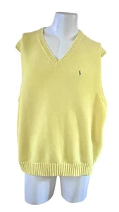 POLO BY RALPH LAUREN 100 % BAUMWOLLE HERREN GELB PULLOVER WESTE GRÖSSE 3X - Bild 1 von 5