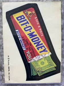 Wacky Packages Vintage ‘74 ‘Bit-o-money’ Preserved Sticker 6th series - Picture 1 of 1