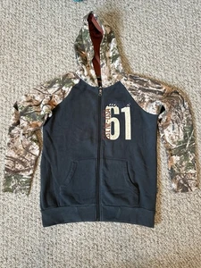 Cabela's Zip Up Hoodie With Camo Sleeves Boys Size Large - Picture 1 of 8