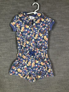 Ralph Lauren Romper Girls18M Blue Floral Zip Hoodie Short Sleeve Playsuit - Picture 1 of 8