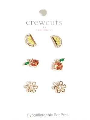Juego de 3 pendientes J.Crew Crewcuts cítricos amarillo naranja multi CJ630 NUEVO CON ETIQUETAS Foto 1 de 4