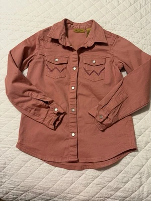 Camisa Western Rosa Manga Larga Frontal A Presión Wrangler Niñas Foto 1 de 3
