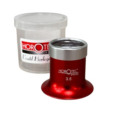 Lupa para gafas Horotec MSA 00.031-3.5 aluminio rojo con anillo atornillado, 2,8x Foto 1 de 4