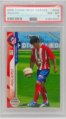 Sergio Agüero 2006 novato Panini Megacracks #442 True RC PSA 8 *poco pop* Foto 1 de 3