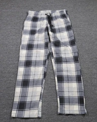 Pantalones de salón Cuddl Duds para mujer gris medio negro a cuadros polar cordón pijama Foto 1 de 4