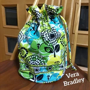 Vera Bradley Cotton Drawstring Bag women hand bag purse handle From Japan - Picture 1 of 24