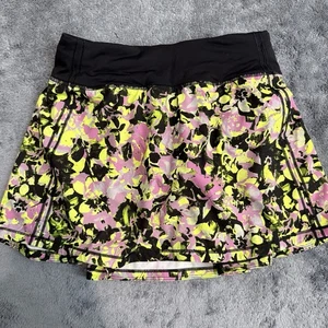 Lululemon Pace Rival Mid-Rise Skirt Skort Womens Size 2 Floral EUC - Picture 1 of 6