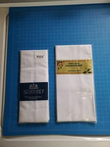 NOS Vintage Made in USA Men's Handkerchiefs 2 Pack of 6 & 4 White Cotton Blend - Picture 1 of 3