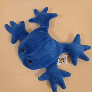 Vintage 1995 Manhattan Toy Company Flip Frog Blue Plush Bean Bag Beanie Velvet - Picture 1 of 10
