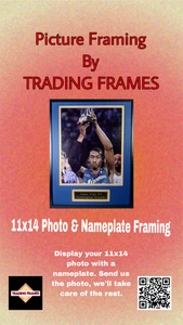Custom Picture Framing - 11x14 Photo Display With Nameplate Framed Sports Plaque - Bild 1 von 7