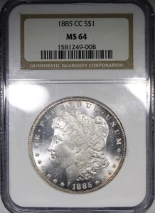 1885-CC Morgan Dollar NGC MS64 Uncirculated KEY DATE $1 - Picture 1 of 4