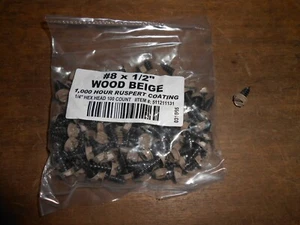 NEW #8X 1/2" Wood Beige HEX HEAD Ruspert Coating Screws 100 Count #511211131 - Picture 1 of 2