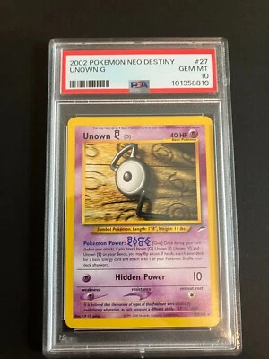 PSA 10 GEM MINT Unown G 27/105 Neo Destiny 1st Edition Pokemon - Image 1 of 2