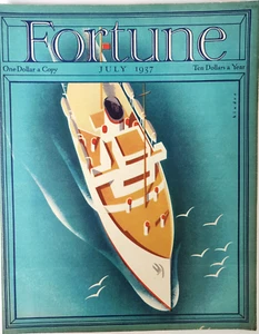 Joseph Binder Ship Fortune Magazine Cover Only Vintage July 1937 Art Print - Picture 1 of 6