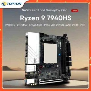 N17 AMD Ryzen 9 7940HS NAS Motherboard R7 7840HS 2x2.5G LAN 17x17 Gaming ITX - Picture 1 of 20