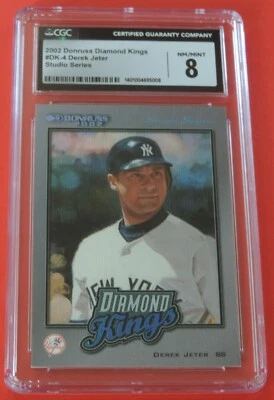 2002 DONRUSS DEREK JETER CANVAS STUDIO #ED 96/250 DIAMOND KINGS RARE CGC 8 - Image 1 of 2