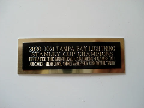 2020-21 Tampa Bay Lightning Nameplate For Hockey Card Display Or Plaque 1" X 3" Cover