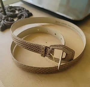Jana Women's Genuine Snake Skin Skinny Belt  Sz M 30" Beige Tan Vintage - Picture 1 of 9