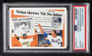 1991 Upper Deck Short Print Nolan Ryan Rickey Henderson #SP2 PSA 6 HOF