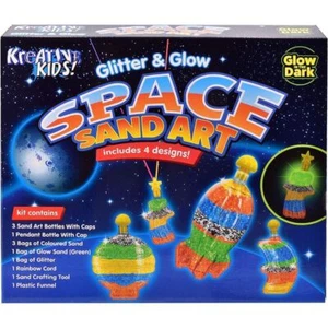 Glitter & Glow In The Dark Space Moving Sand Art Toy Set Bastelset - Bild 1 von 1