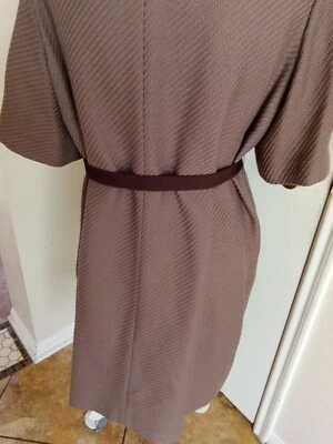 simply vera vera wang womens trench coat size L brown short sleeve belted 053995 - Image 1 of 4