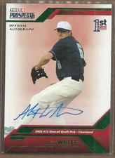 2009 TRISTAR Prospects Plus Autographs Green #11 Alex White /25 Auto