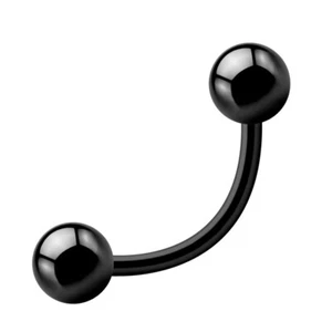 Treuheld® - 1,6 mm Piercing Banane - Stahl - Schwarz - 10 Größen (4554v) - Picture 1 of 4